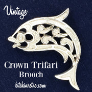 Crown Trifari Paisley Fish Brooch at bitchinretro.com