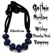 Gothic Purple Beaded Necklace for Halloween Costumes @ bitchinretro.com