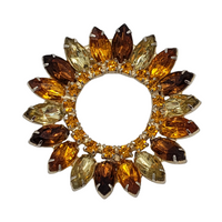 Sunflower Vintage Rhinestone Brooch at bitchinretro.com