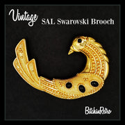 SAL Swarovski Vintage Bird Brooch at bitchinretro.com