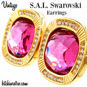 S.A.L. Swarovski Crystal Vintage Earrings at bitchinretro.com