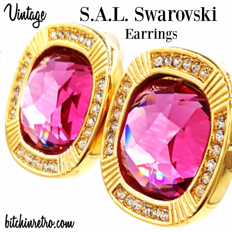 廃盤 Swarovski チューリップ レッド ピンク イエロー 3色セット SAL_Swarovski_Crystal_Vintage_