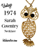 Vintage 1974 Sarah Coventry Owl Necklace at bitchinretro.com