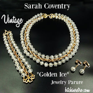 Sarah Coventry Golden Ice Jewelry Set at bitchinretro.com