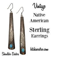 Vintage Native American Sterling Silver & Turquoise Earrings at bitchinretro.com