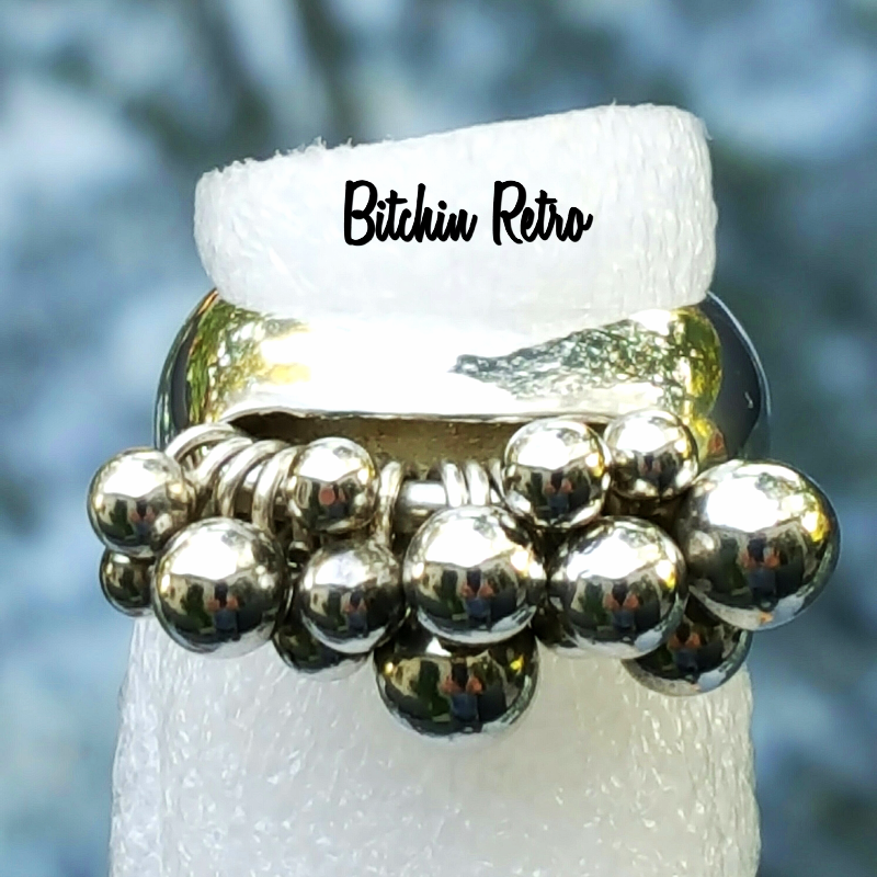 Silpada Sterling Silver Cha Cha Ring With Beaded Ball Accents