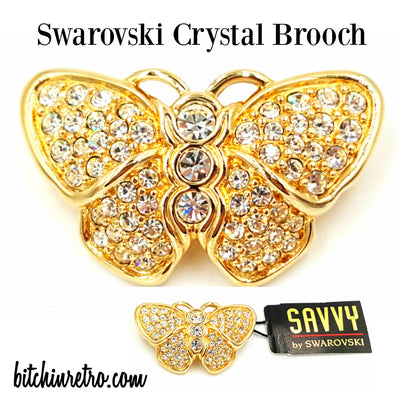 Swarovski Crystal Savvy Butterfly Brooch at bitchinretro.com
