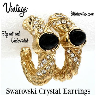Swarovski Crystal Vintage Hoop Earrings at bitchinretro.com