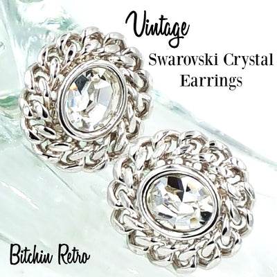 Swarovski Crystal Vintage Earrings at bitchinretro.com