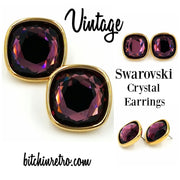 Swarovski Crystal Vintage Earrings at bitchinretro.com