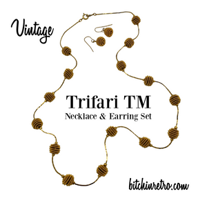 Vintage Trifari TM Necklace & Earring Set at bitchinretro.com