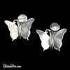 Vintage Beau Jewelry Sterling Silver Butterfly Earrings at BitchinRetro.com