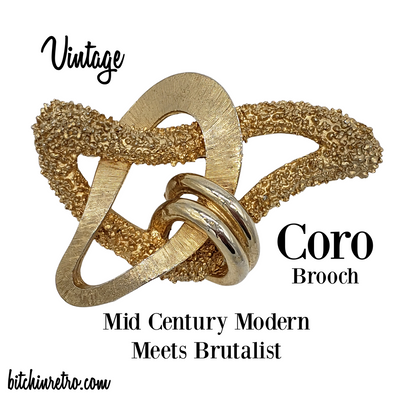 Vintage Coro Mid Century Modern & Brutalist Brooch