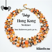 Vintage Hong Kong Halloween Beaded Necklace at bitchinretro.com