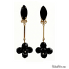 Lewis Segal of California Vintage Earrings with Black Glass Beads