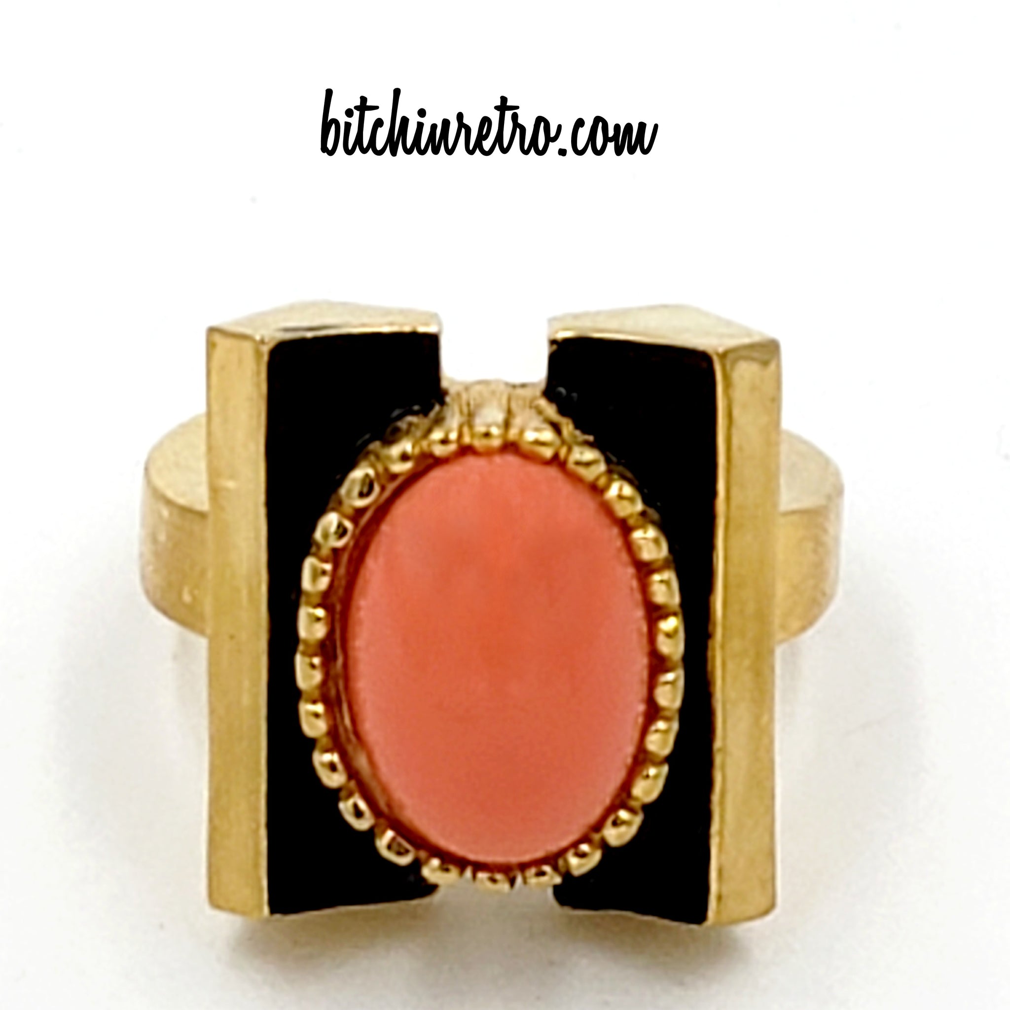 Crown Trifari Vintage Cocktail Ring With Art Deco Style | Bitchin Retro