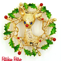 Gerrys Christmas Rudolph the Red Nosed Reindeer Brooch at bitchinretro.com