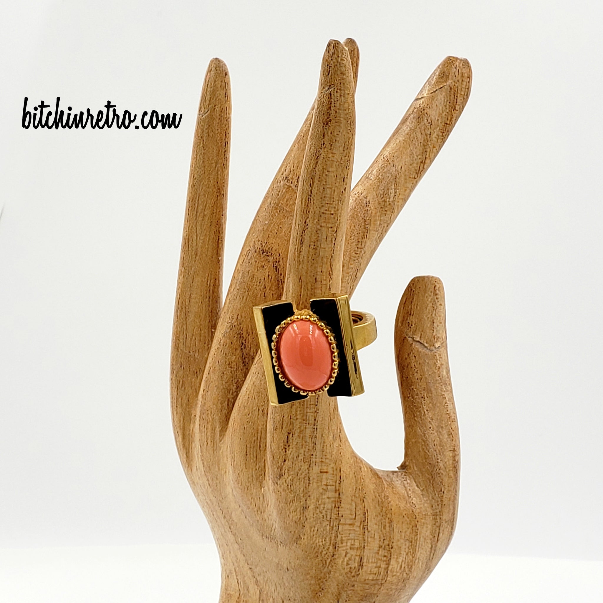 Crown Trifari Vintage Cocktail Ring With Art Deco Style | Bitchin Retro