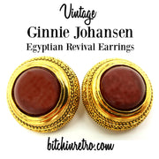 Vintage Ginnie Johansen Egyptian Revival Earrings at bitchinretro.com