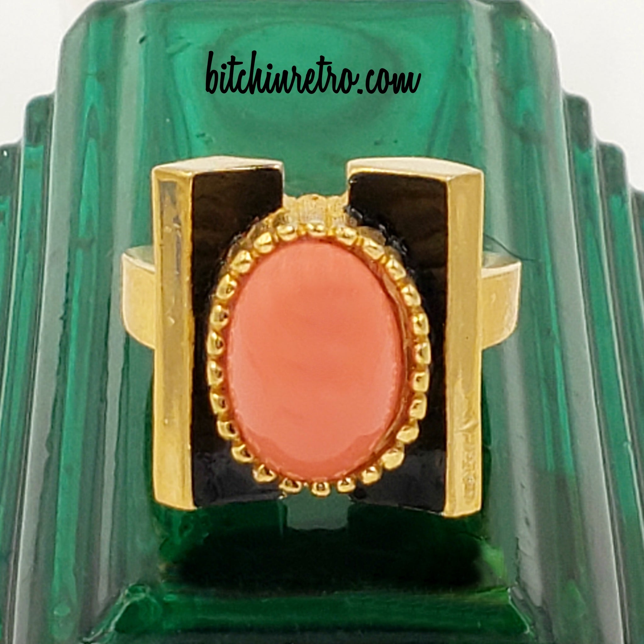 Crown Trifari Vintage Cocktail Ring With Art Deco Style | Bitchin Retro