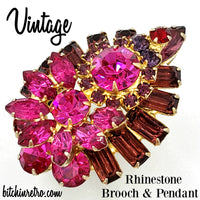 Vintage Rhinestone Brooch and Pendant at bitchinretro.com