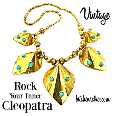Vintage Cleopatra Statement Necklace at bitchinretro.com