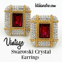 Vintage Swarovski Crystal Earrings at bitchinretro.com