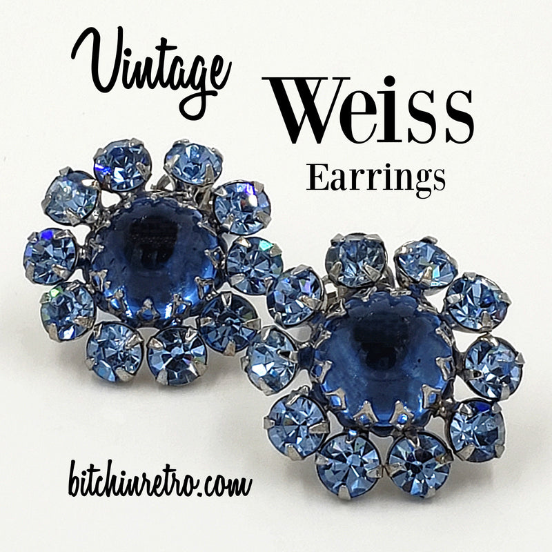 Vintage weiss earrings rhinestone outlet