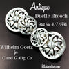 Antique Duette Brooch By Wilhelm Goetz for C and G Mfg at bitchinretro.com