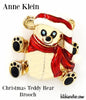 Anne Klein Christmas Teddy Bear Brooch at bitchinretro.com