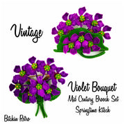 Vintage Violet Bouquet Mid Century Brooch Set Springtime Kitsch at bitchinretro.com