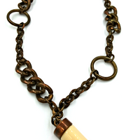 Designer You and I Faux Tusk Copper Necklace at bitchinretro.com