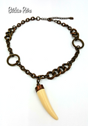 Designer You and I Faux Tusk Copper Necklace at bitchinretro.com