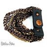 Boho Chic and Biker Cool Leather and 13 Chain Bracelet at bitchinretro.com