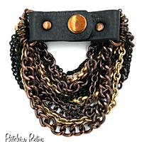 Boho Chic and Biker Cool Leather and 13 Chain Bracelet at bitchinretro.com