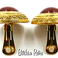 Ginnie Johansen Egyptian Revival Cabochon Earrings at bitchinretro.com