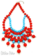 Glass Bead Statement Necklace With Updated Southwestern Style at bitchinretro.com
