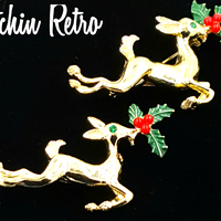 Vintage Gerry's Reindeer Brooches at bitchinretro.com