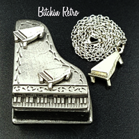 Torino Piano Brooch, Earring And Necklace Set at bitchinretro.com