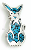 925 Sterling Silver Cat Brooch Marked TM-183 at bitchinretro.com