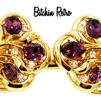 Crown Trifari Vintage Rhinestone Earrings at bitchinretro.com
