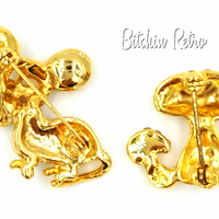 Retro Styled 1970's Styled Mushroom and Mouse Pins at bitchinretro.com