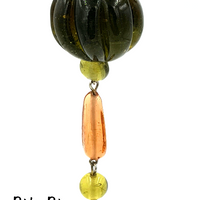 Pumpkin or acorn squash art glass necklace at bitchinretro.com