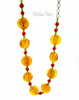 Art Glass Necklace With Retro Candy Theme - Butterscotch and Red Hots at bitchinretro.com