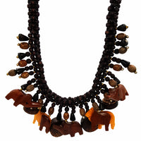 Hand Carved Safari Themed Vintage Necklace at bitchinretro.com