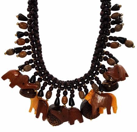 Vintage Hand Carved Wooden Animal Necklace Safari Themed | Bitchin Retro