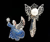 Vintage Jewelry Lot Monet Angel Brooch White Beaded Necklace Artisan Angel Pin
