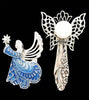 Vintage Jewelry Lot Monet Angel Brooch White Beaded Necklace Artisan Angel Pin