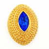 Swarovski Crystal Vintage Sapphire Blue Marquise Brooch at bitchinretro.com