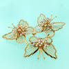 Monet Vintage Rhinestone Butterfly Brooch Set at bitchinretro.com
